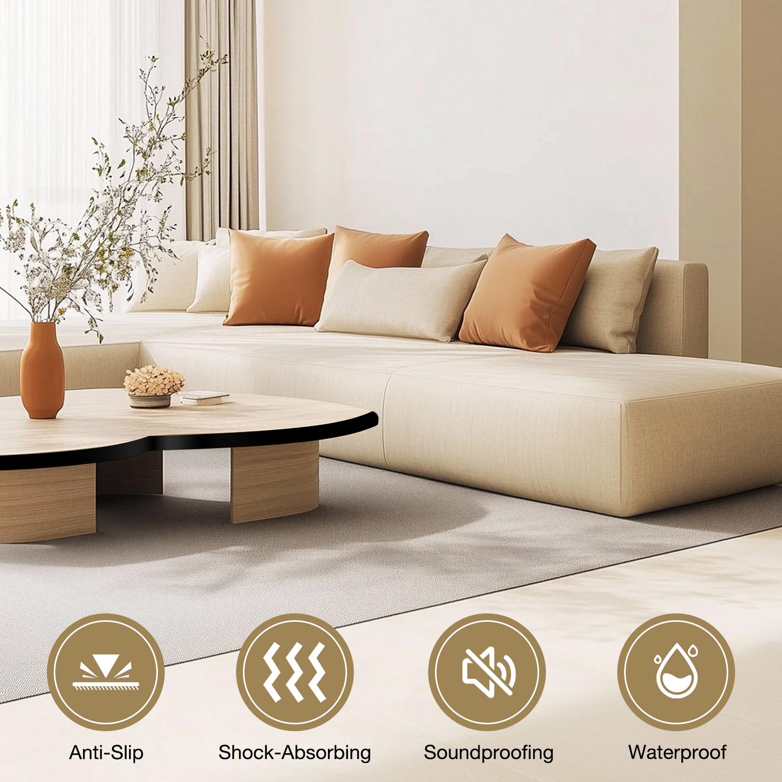 Plaque de mousse autocollante anti vibration isolation phonique 300mm×12mm×3m Noir