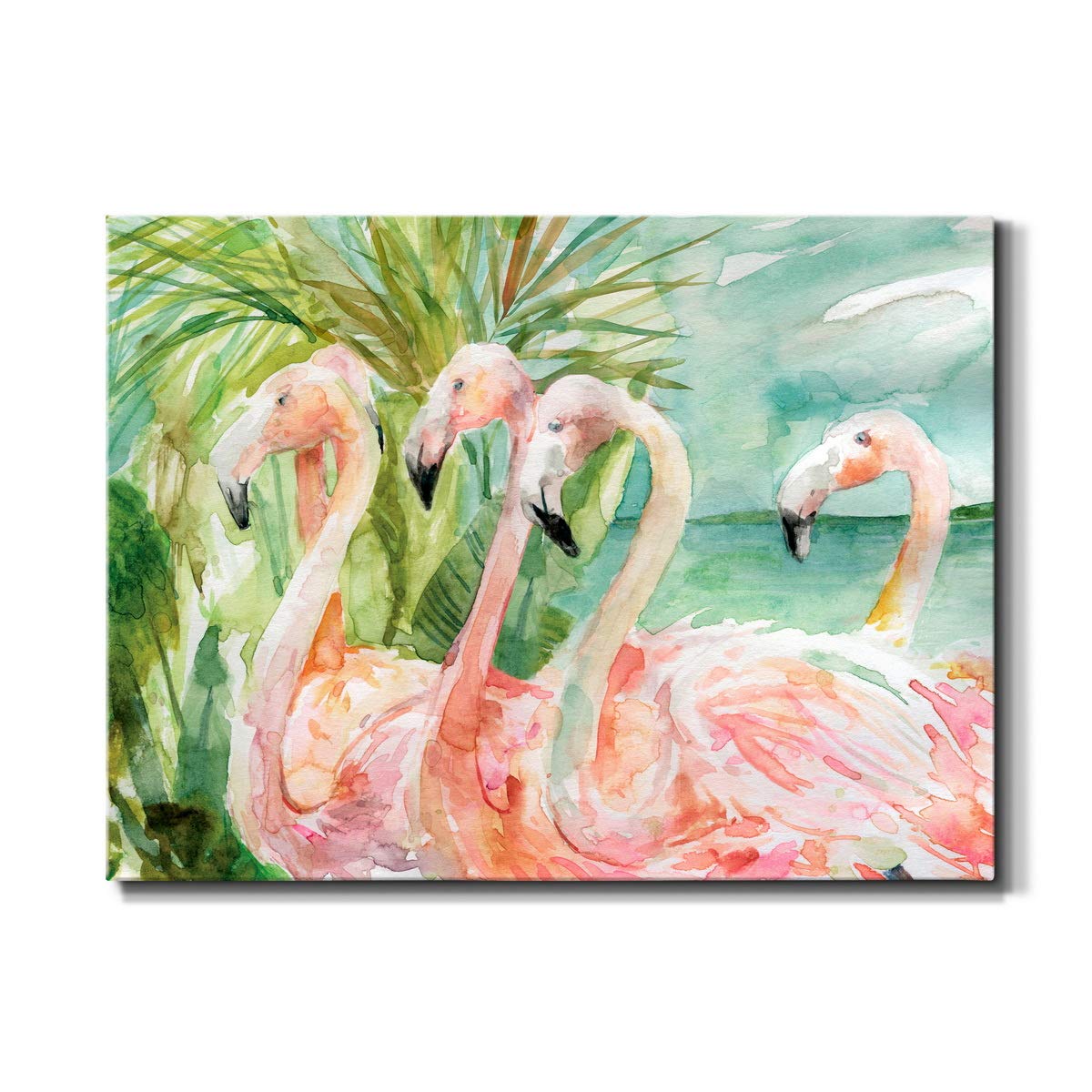 Renditions Gallery Canvas Animal Wall Art Modern Decorations Paintings Pink flamboyant Flamingoes Glam Abstract Romantic Artwork Home Prints for
