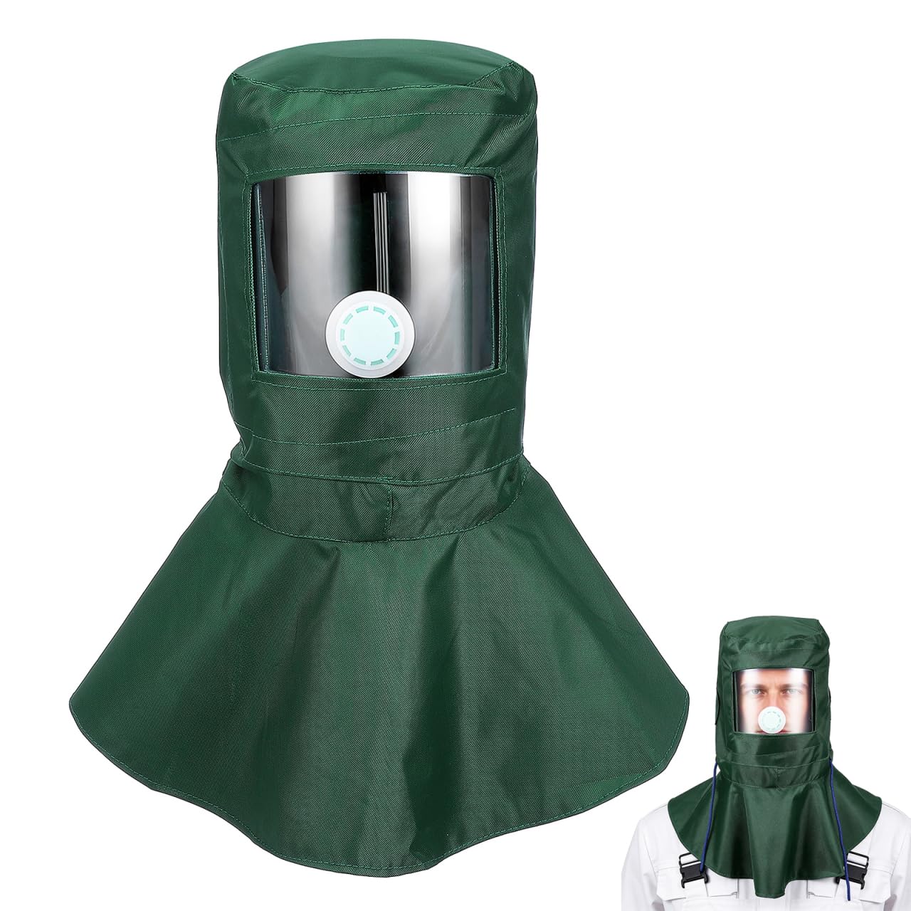 HOMSFOU Sandhaubenkappe Strahlhaube Sandhaubenmaske Schutzausrüstung für Sandstrahlgeräte staubschutzmaske schutzweste Gesicht Helm Rostentferner Sandstrahlkappe Sandstrahlmaske