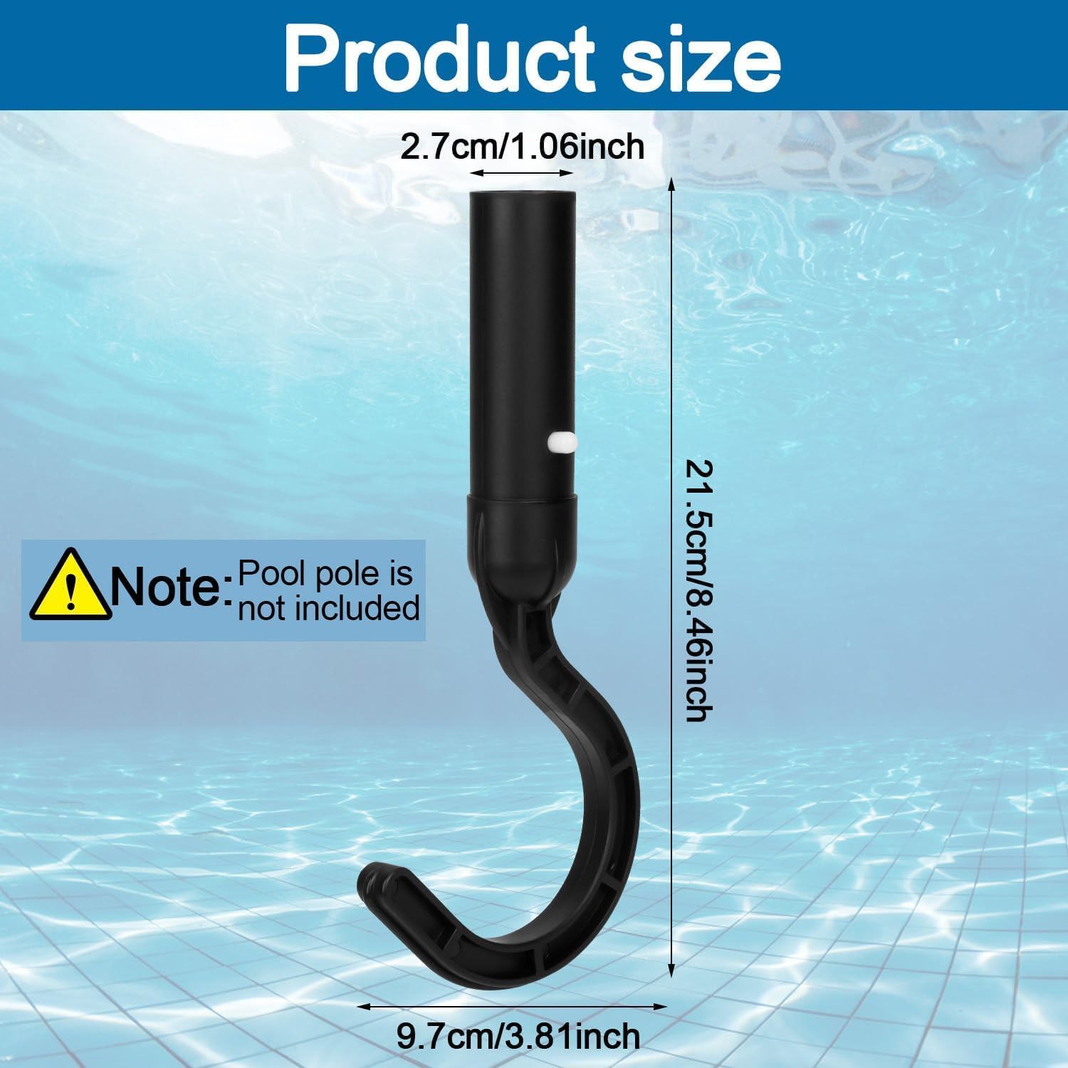 Pool Cleaning Tool Organizer Hooks, Heavy Duty Utility Hanger for Pool Skimmer, Brush, Vacuum Head, Hose, Screw Mounted image 2