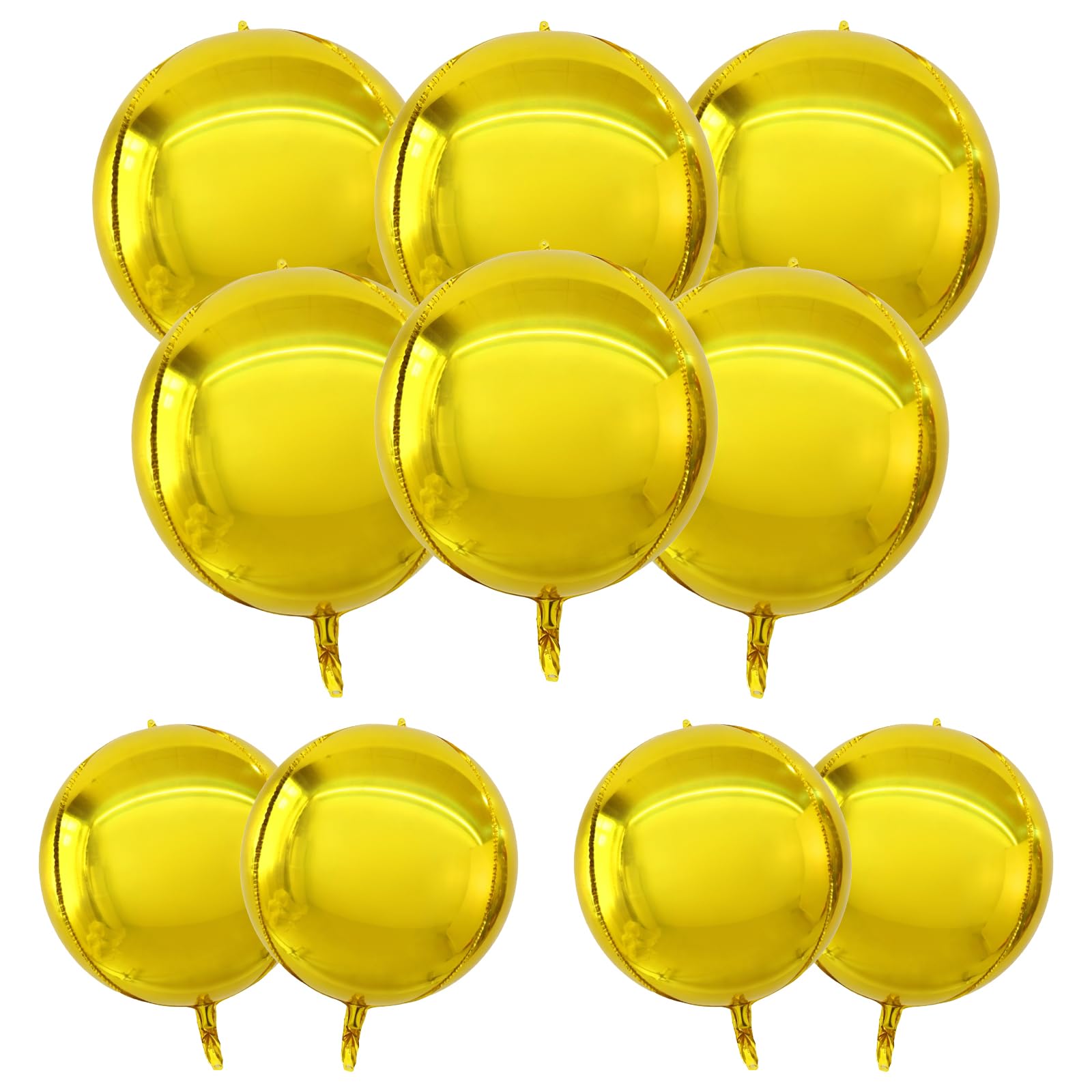 YuBeiKoo 10 Stück folienballons Rund Gold, 22 15 Zoll Luftballons Groß | Helium Ballon, Lange Schwebend, Robust, Ballons Geburtstag, XXL-Luftballons für Hochzeiten, Jubiläen und Partydekorationen