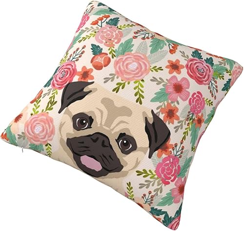 Miniatura 3 de Fundas de almohada con estampado de lindos perros carlino, amantes de las mascotas, para dormitorio, cama y sofá, fundas de almohada cuadradas