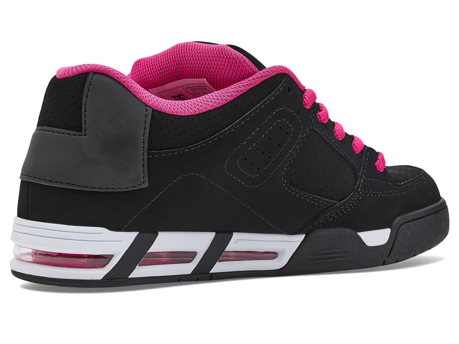 DC Shoes Command para mujer, Negro/Rosa, 7.5
