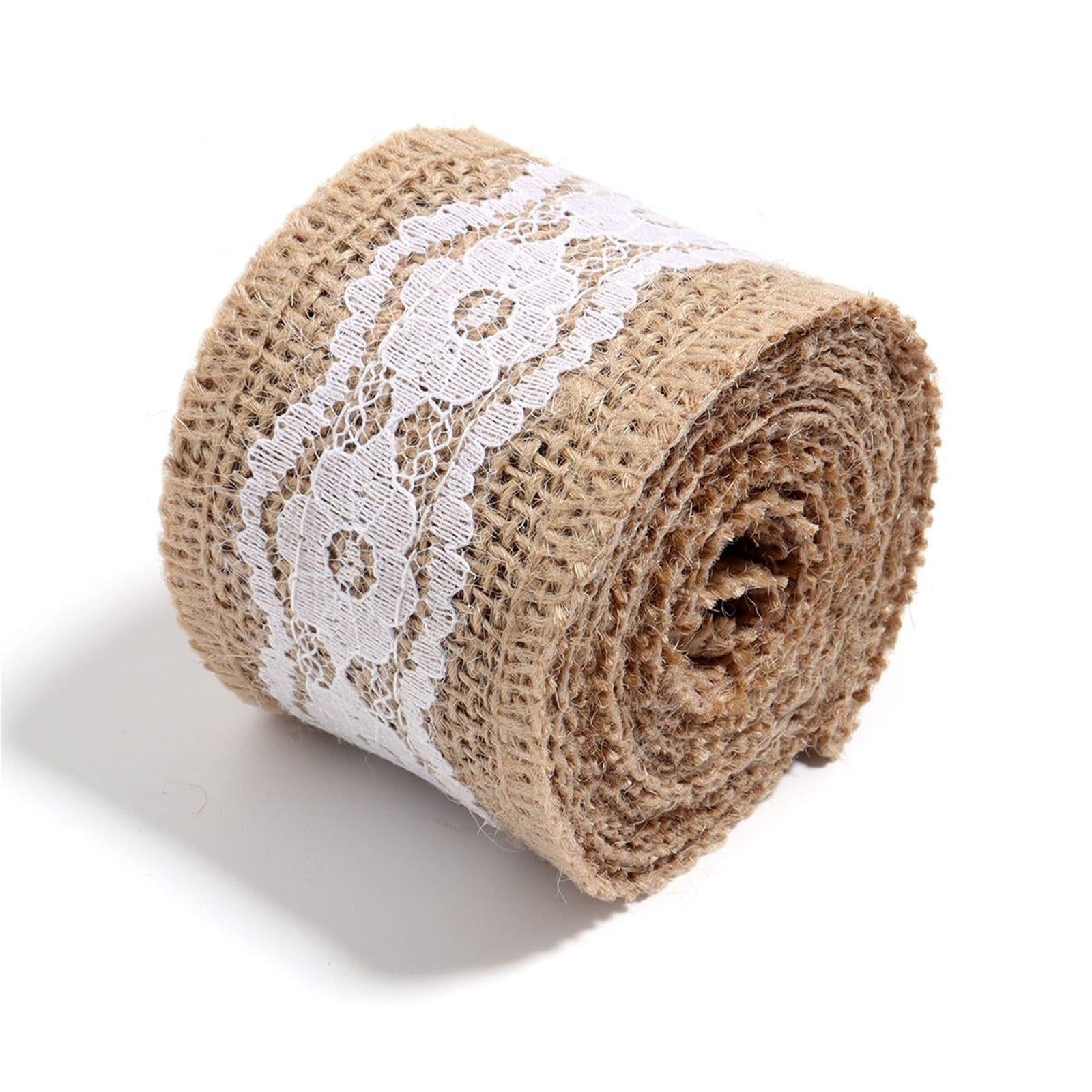 Burlap Fabric 2 Yards Lace Burlap Ribbon Vintage Jute Ribbons for DIY Clothing Packing Wedding Party Home Decoration Accessories(Type13 (5cm))