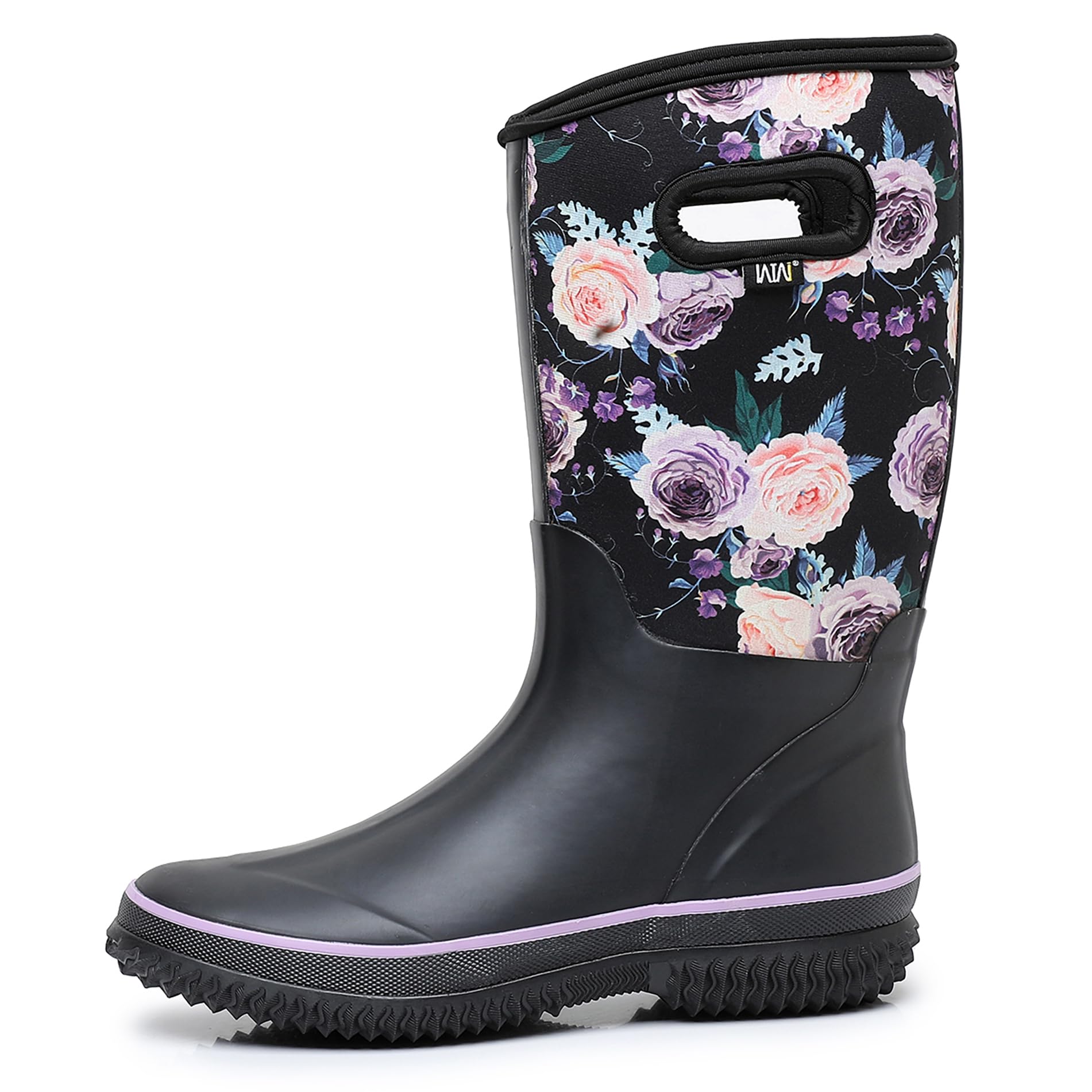 WTW Mid Calf Rain Boots for Women - Waterproof Insulated Neoprene Mud Boots Outdoor Hunting Garden Boots