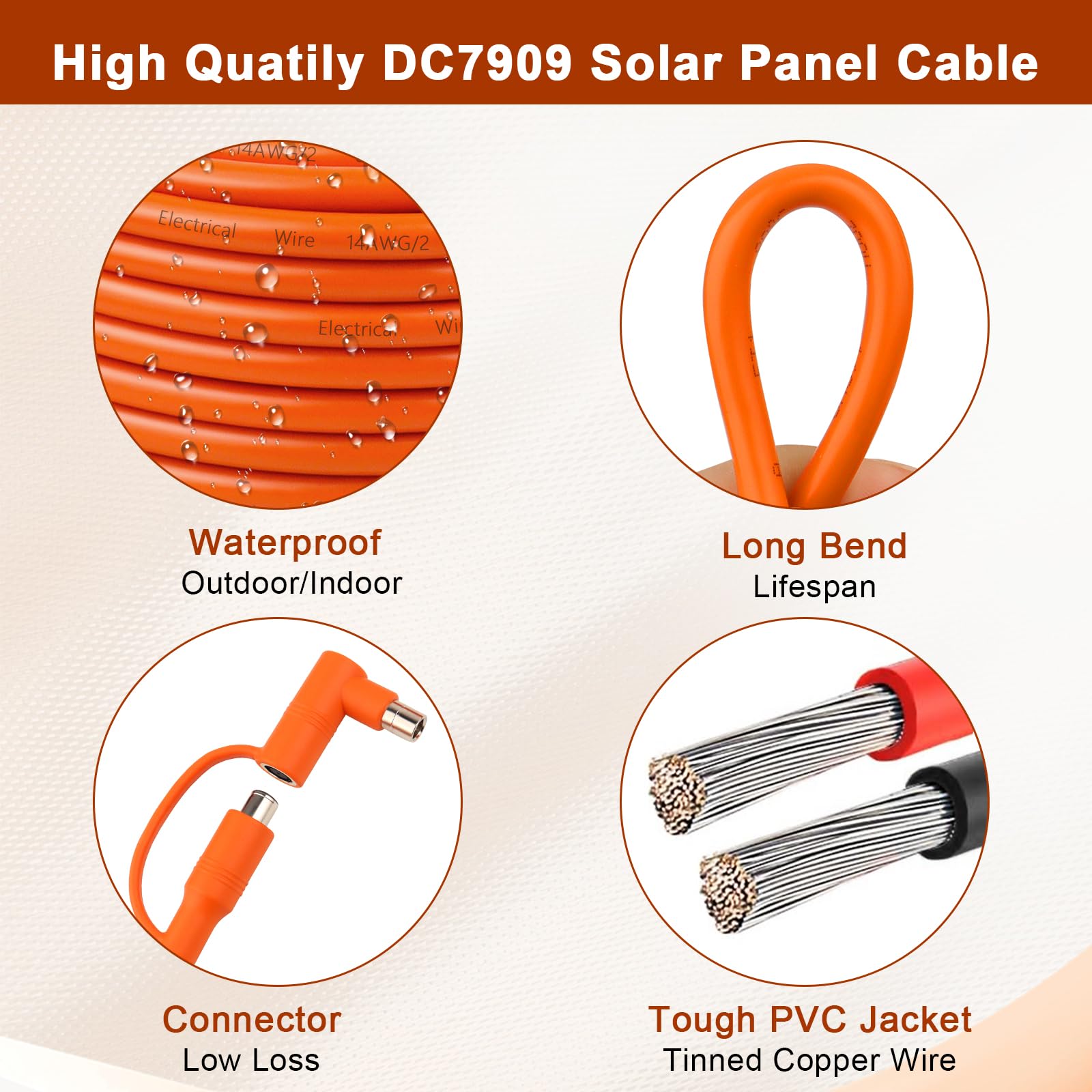 MOOKEERF Cable de extensión de carga solar a CC de 8 mm, 12 AWG + 14 AWG, cable solar con conector de panel solar a DC7909/8020, compatible con Anker, GZ Yeti, BLUETT, Jackery estación de energía