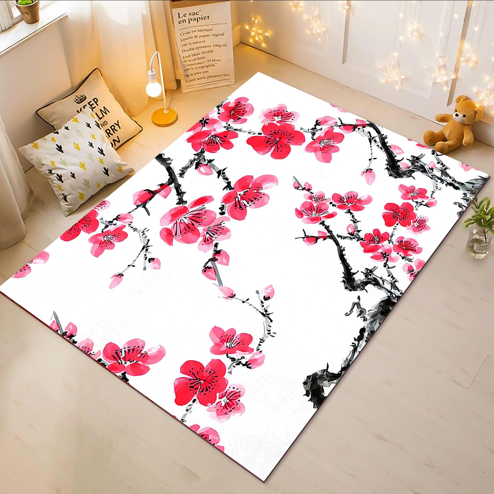 Tapis de salon 160x230 cm grand format pour chambre d'enfant doux