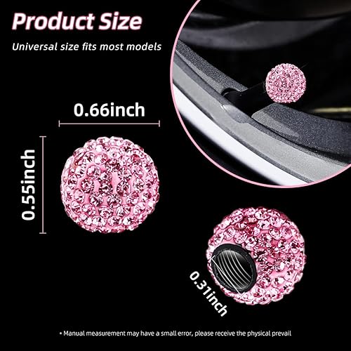 Miniatura 2 de 4 tapas de vástago de válvula de neumático de automóvil, hechas a mano, a prueba de polvo, con diamantes de imitación, accesorios exteriores de