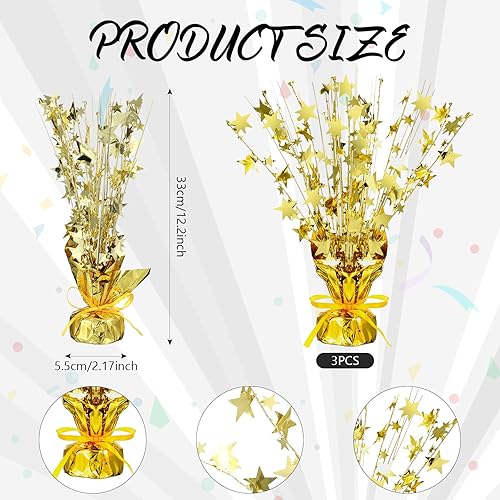 Miniatura 60 de Crowye 6 piezas de centro de mesa de aluminio metálico en aerosol para fiesta de Halloween, decoración de mesa de otoño con estrellas