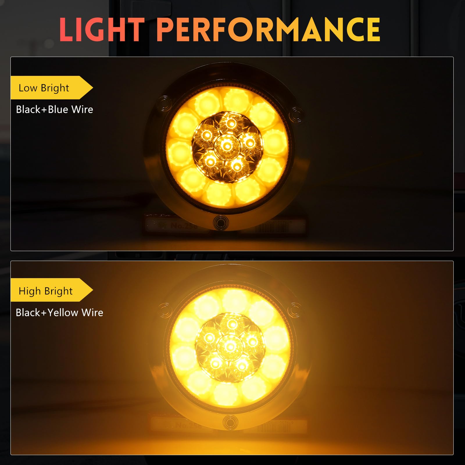 4PCS Luci Posteriori per Rimorchio 12V 24V Rotondi Fanali Posteriori Rimorchio LED Multifunzione Luce di Direzione per Rimorchio, Camion, Caravan, Trattore, Giallo