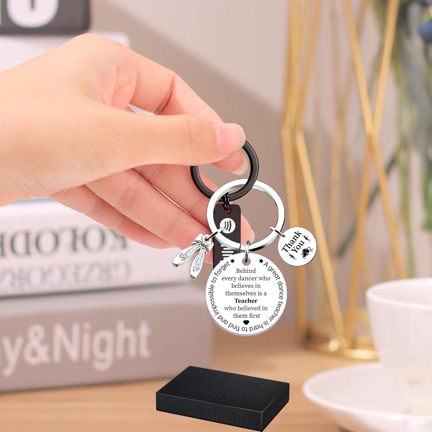 Dance Teacher Gifts Women Men - Thank You Gifts Dance Team Dance Teacher Appreciation Keyring for Dancer Jewelry Keychain - Image 5