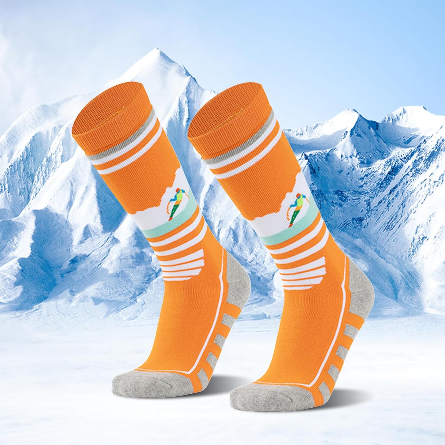 Kids Merino Wool Ski Socks Boys Girls Thermal Thick Warm Winter Cozy Socks for Skiing Snowboarding