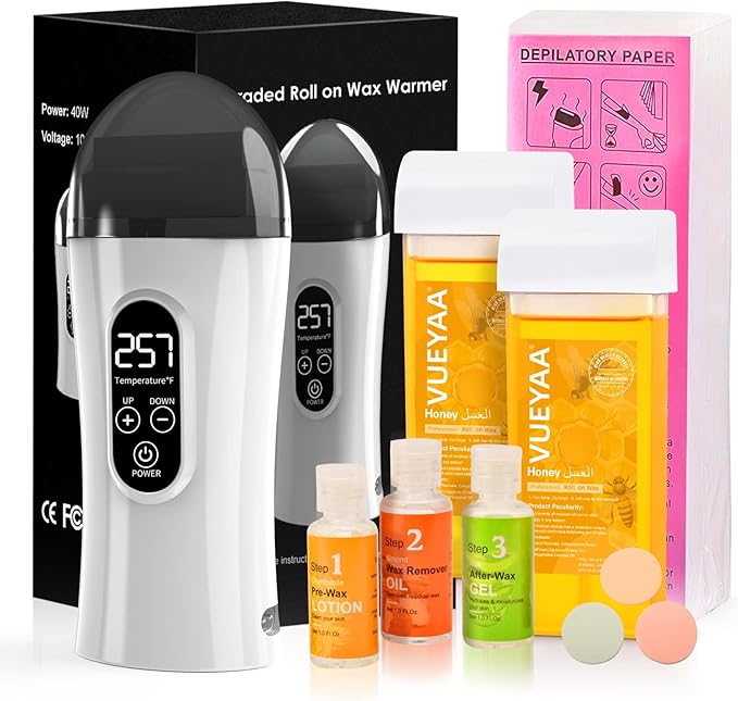 Upgrade Digital Roll on Wax Kit, Wax Roller Kit for Hair Removal