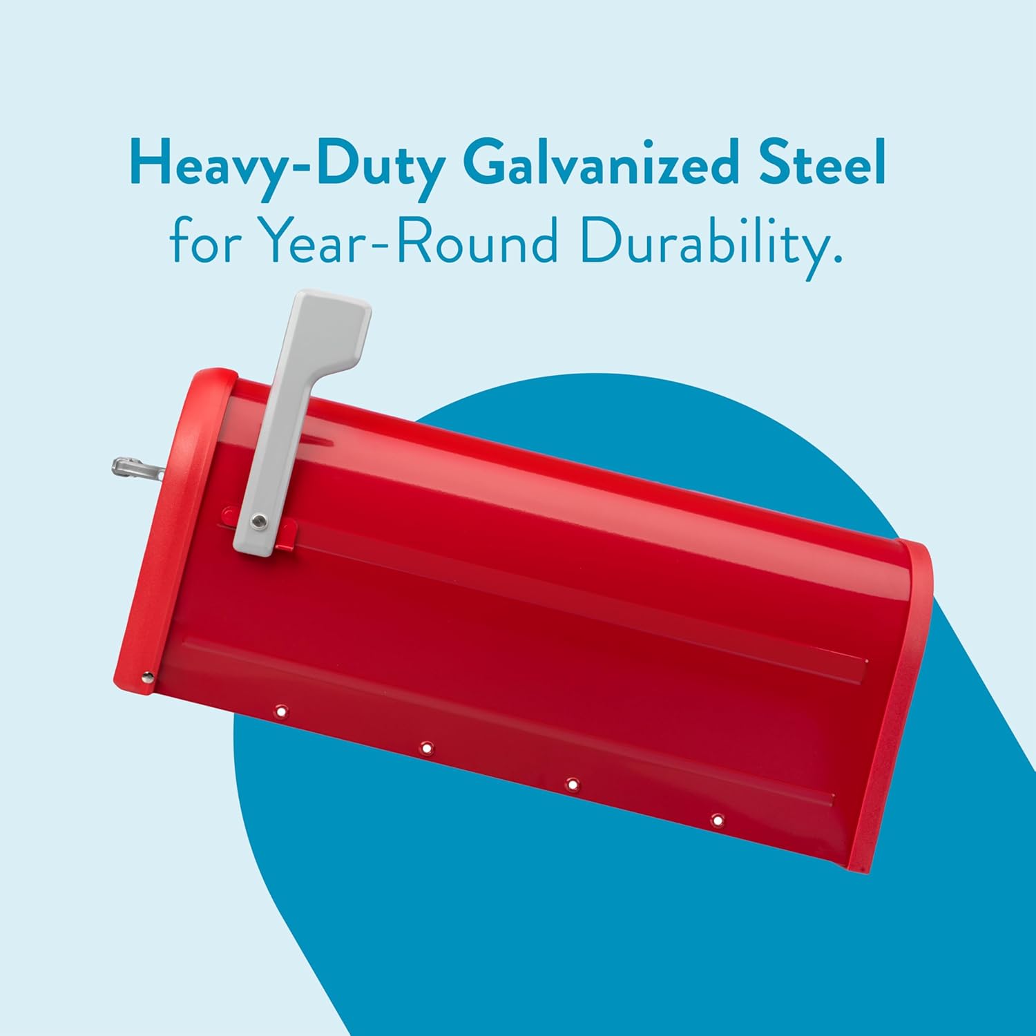 Architectural Mailboxes Chadwick™ Heavy Duty Steel Metal Post Mounted Mail Box for Outside, Red, Medium USPS Approved Curbside Mailbox