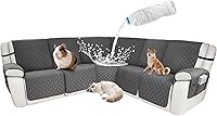 Vista 1 de Fundas impermeables para sofá seccional reclinable en forma de L, cubierta para sofá seccional reclinable, 7 piezas, antideslizantes, lavables