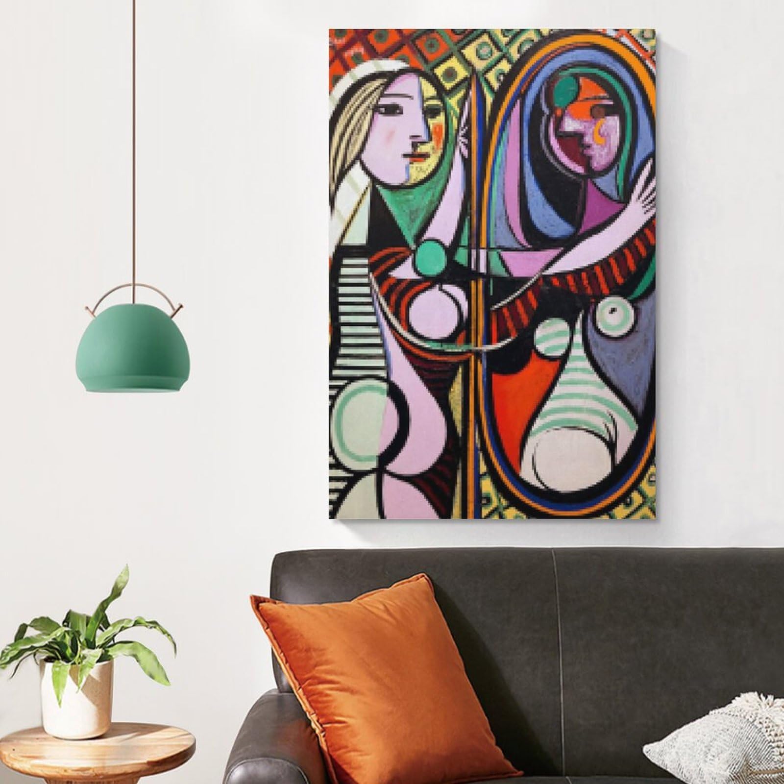 Amazon.co.jp: パブロ・ピカソ有名な絵画の少女鏡の前の少女キャンバス