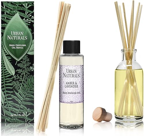 Miniatura 5 de Urban Naturals Amber & Lavender Scented Oil Reed Diffuser Refill with Free Set of Reed Sticks!