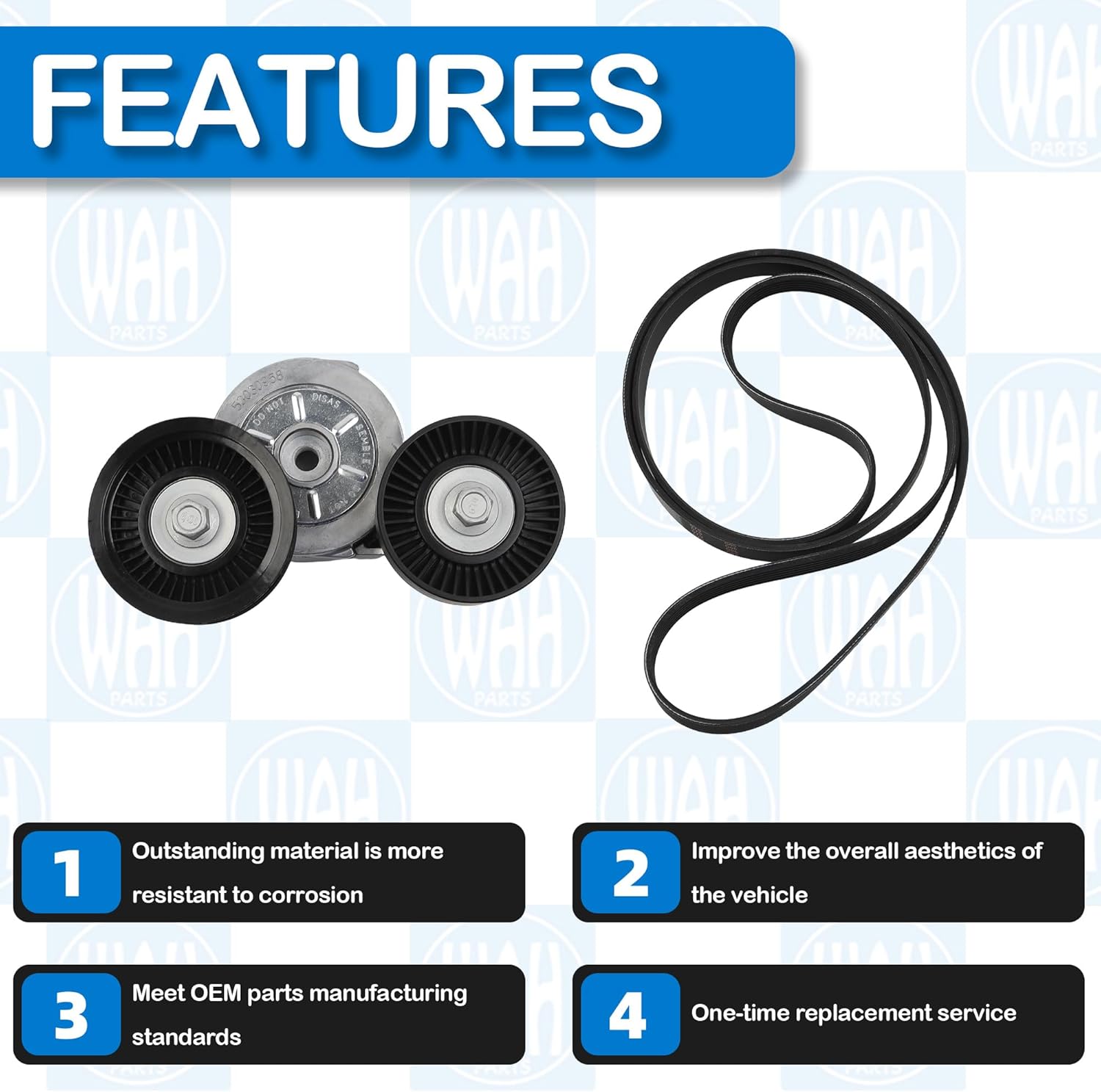 Engine Serpentine Belt Tensioner Drive Kit Compatible with 2002-2007 Dodge Ram 1500 Dakota 2000-2003 Durango V6 V8 3.7L 4.7L 39120 53030958AG 6PK2225