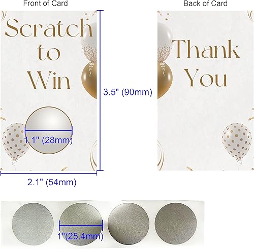 Miniatura 7 de Mr-Label 100 tarjetas adhesivas para raspar, cupón de bricolaje para negocios, tarjetas de rascar para ganar, notas de rascar, certificados de