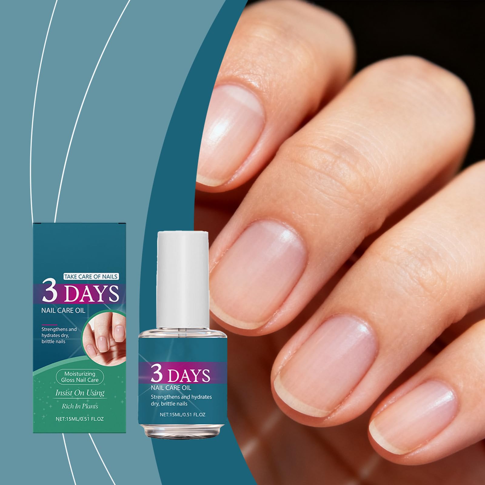 Huile de soin des ongles 3 jours, fortifiante et stimulante pour la pousse, hydratante et nourrissante pour les cuticules, adaptée aux ongles mous et fragiles, soin hydratant intense pour (12PCS)