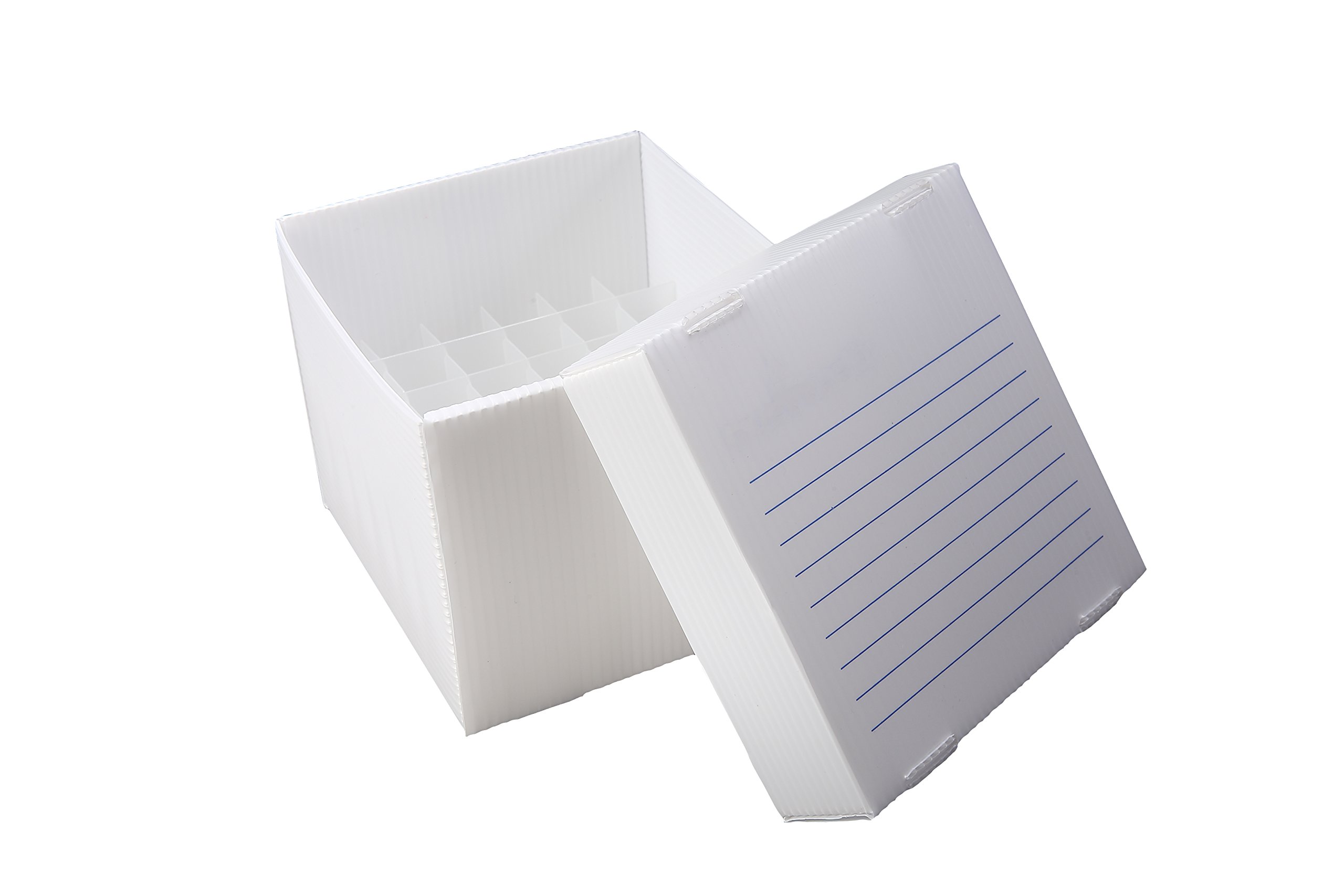 Heathrow Scientific HS120391 True North Flatpack PP Freezer Boxes, 36 Place, 15 mL, Natural (Pack of 10)