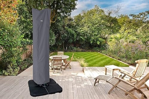 Miniatura 10 de Fundas de paraguas para sombrilla de patio de 10 a 11 pies, resistente a la decoloración, resistente a la decoloración, impermeable y duradera,
