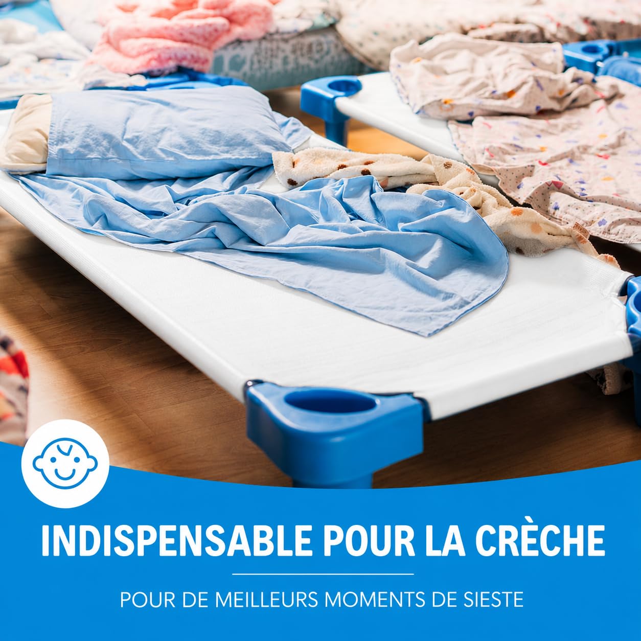 Lot de 20 Draps Housses pour Lit de Sieste Maternelle 130 x 60 cm - Taille Standard en Microfibre Respirante, Draps Ajustés avec Élastiques pour Crèche, Garderie et École - Blanc