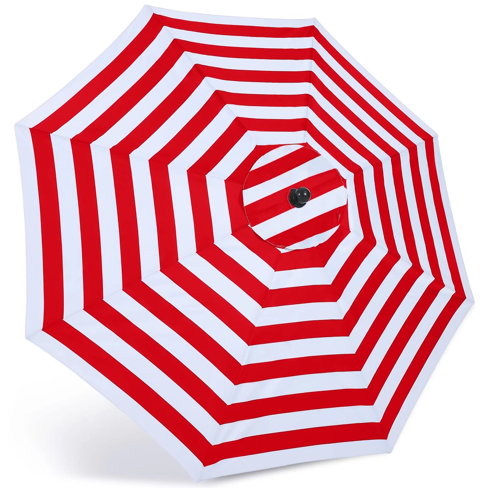 ABCCANOPY 9ft Outdoor Umbrella Replacement Top Suit 8 Ribs (Red&amp;White)
