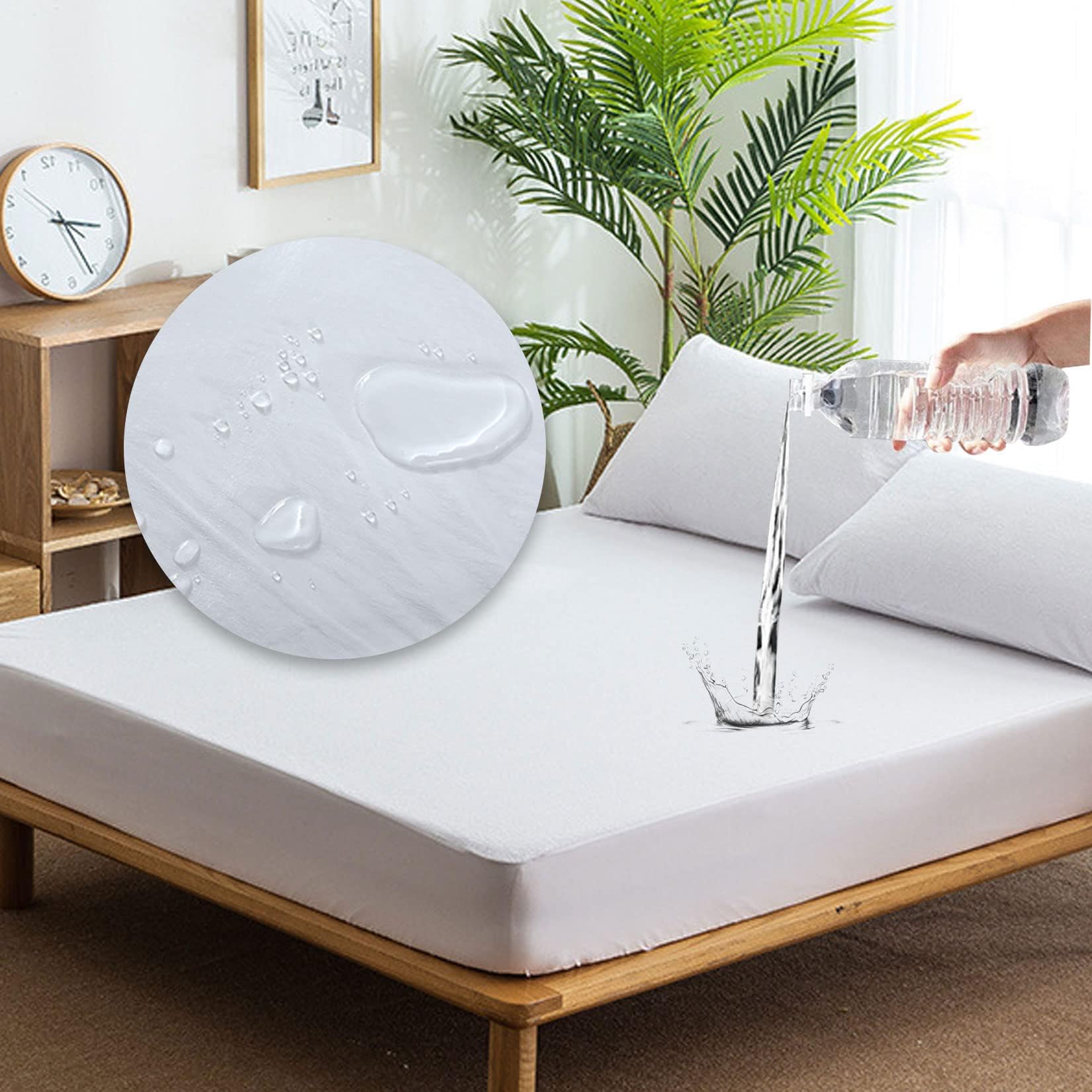 YIFEY 18 Inch Depth 100% Waterproof Queen Mattress Protector, 60”x80 Breathable Soft Mattress Encasement,Washable Mattress Noiseless Hypoallergenic Bed Covers