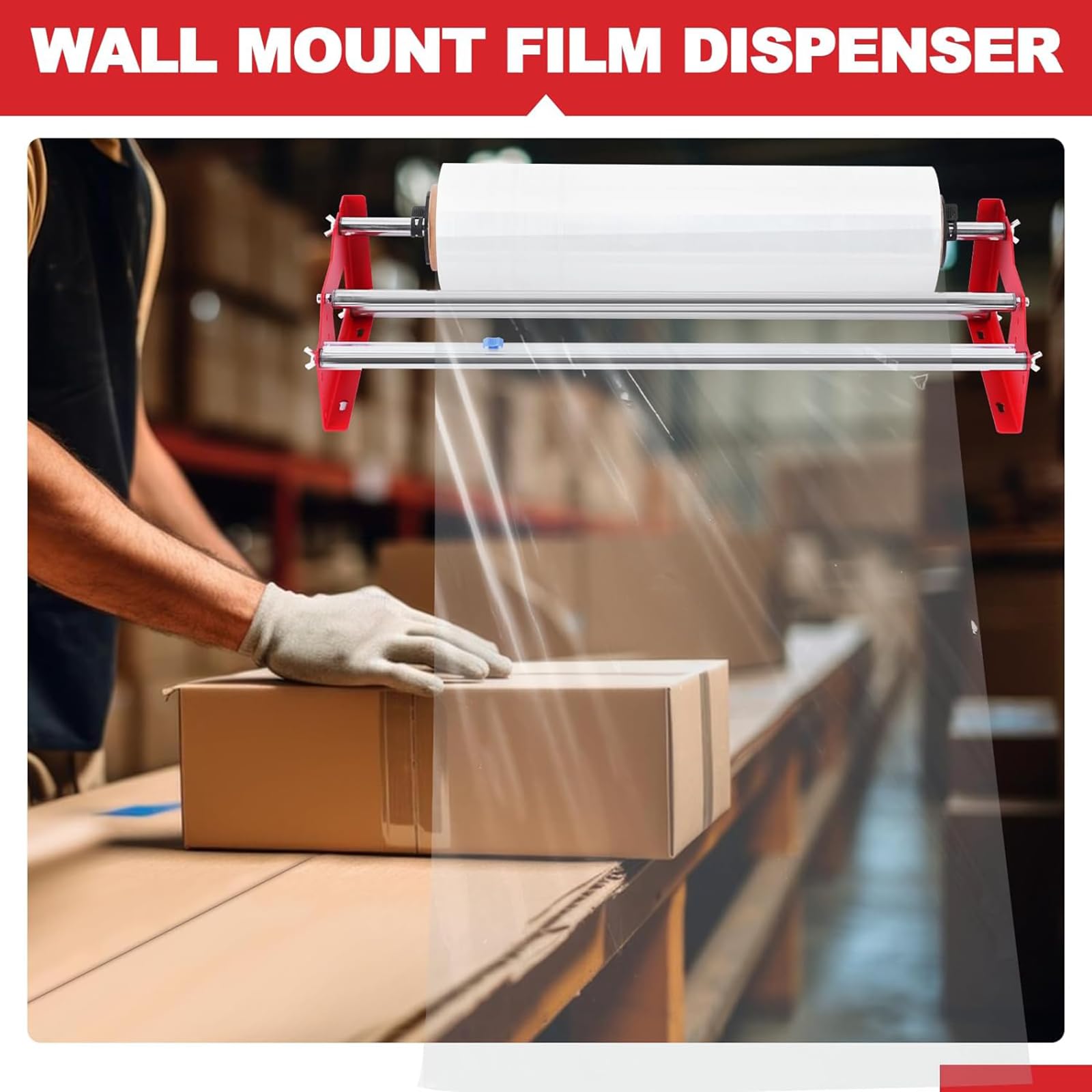 Confezionatrice per Film Estensibile da Tavolo, Macchina per l'erogazione di Film Estensibile per imballaggio di Alimenti/Articoli, Larghezza 50 cm≥