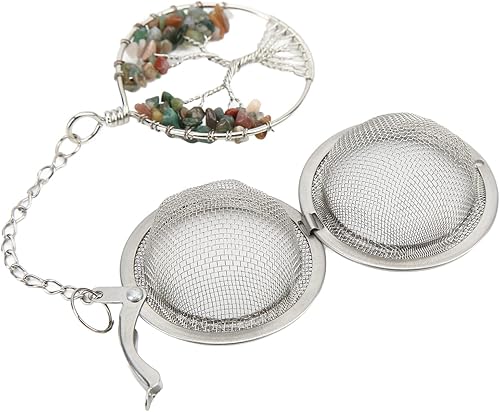 Miniatura 8 de Infusor de té de acero inoxidable 304 Colgante de árbol de la vida de malla de bola de té filtros de filtro de té Infusor de té Escurridor de té de