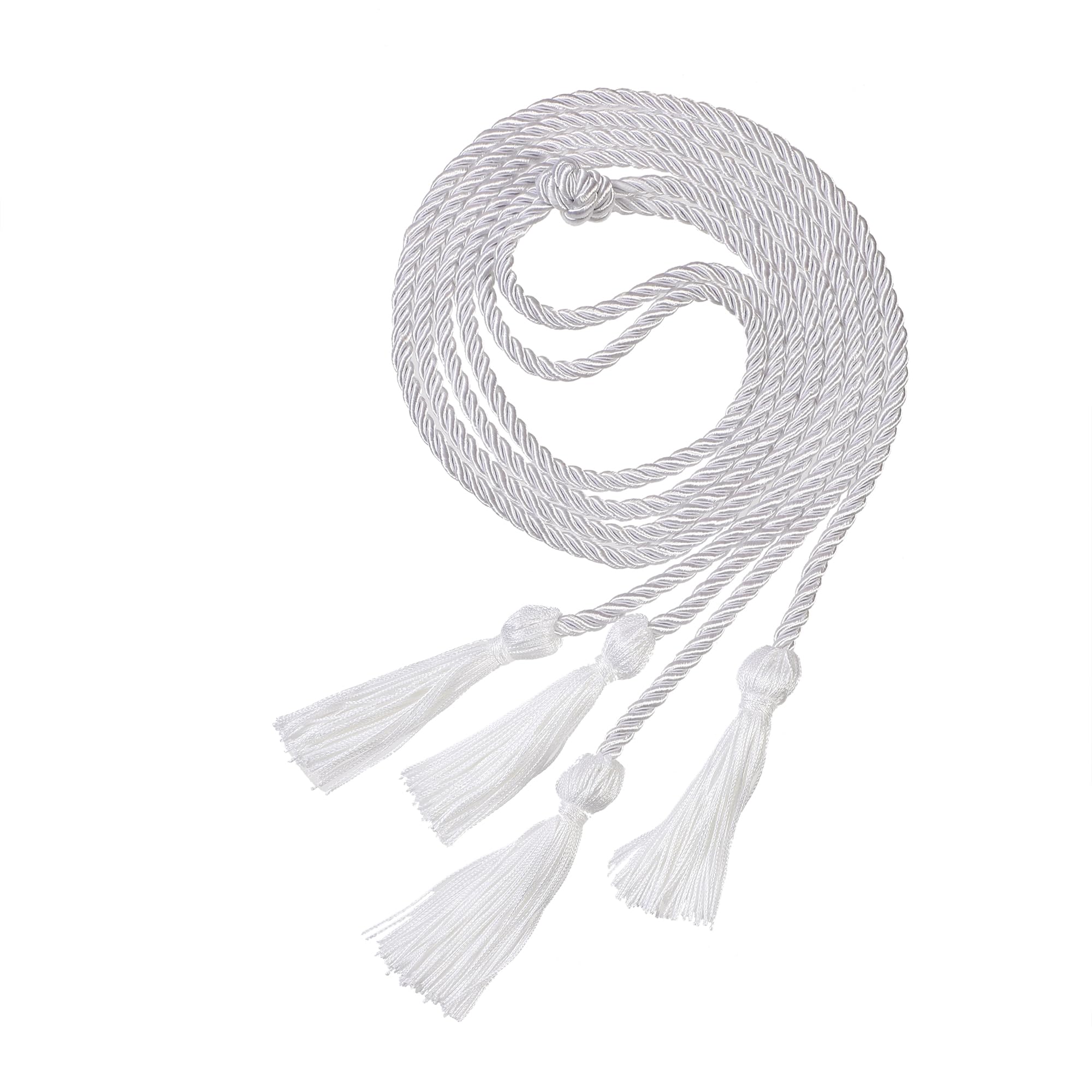 Graduation Double Honor Cords with Tassel, 68" Long (White)