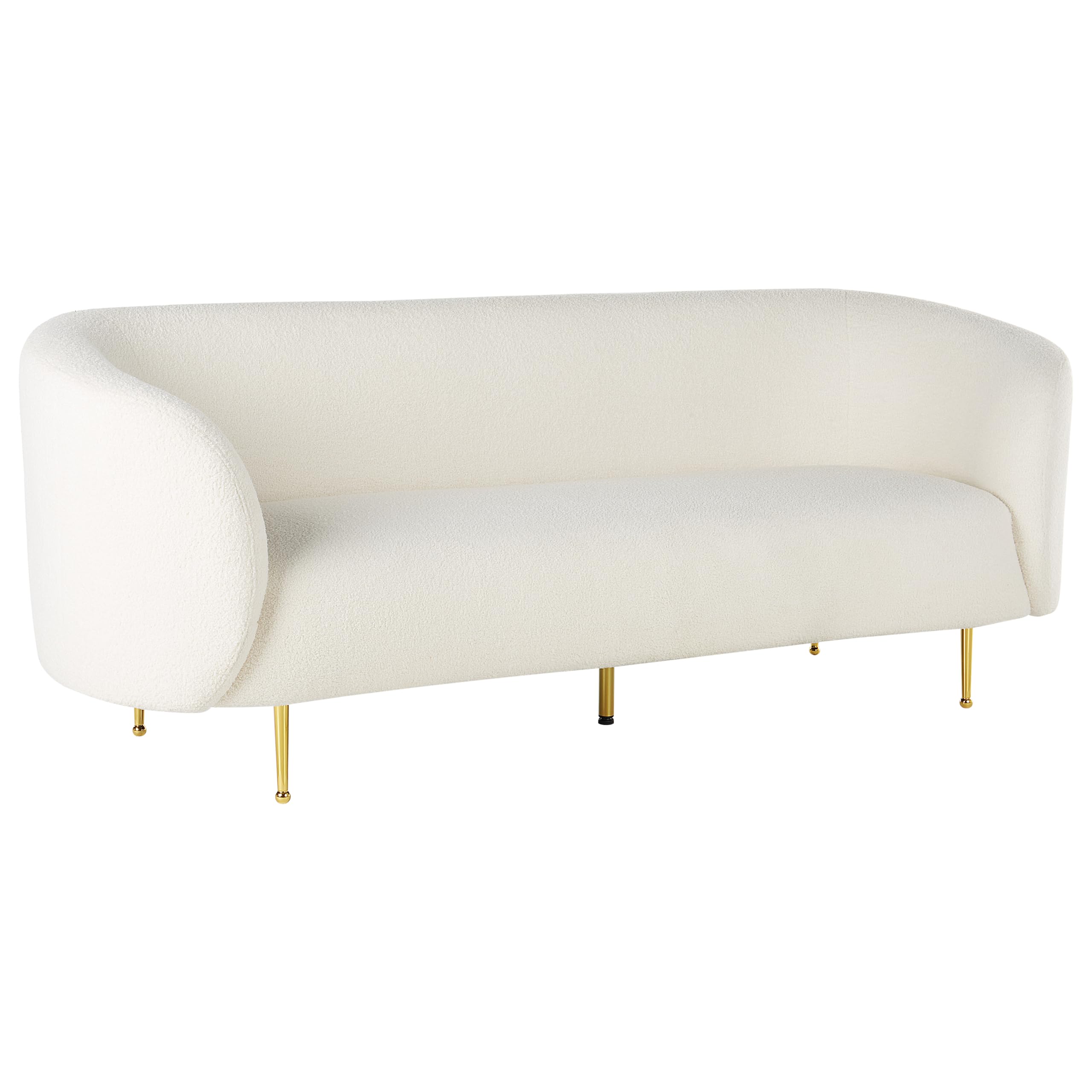 Sofa Set Sitzgruppe im Art-Déco-Stil mit Sessel Bouclé 6-Sitzer weiß Loen