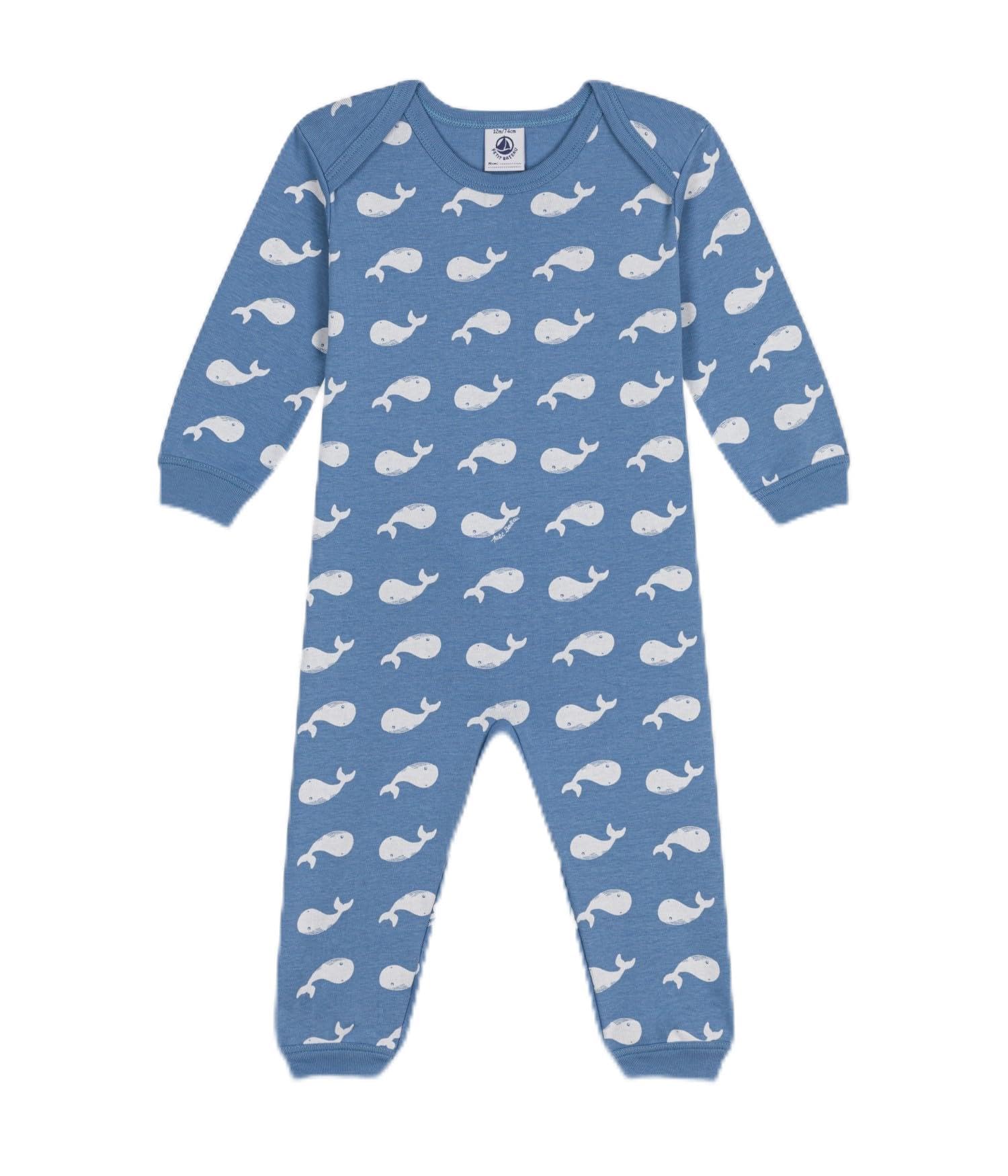 Petit Bateau A0buo Tutina Senza Piedi a Maniche Lunghe Unisex - Bimbi 0-24