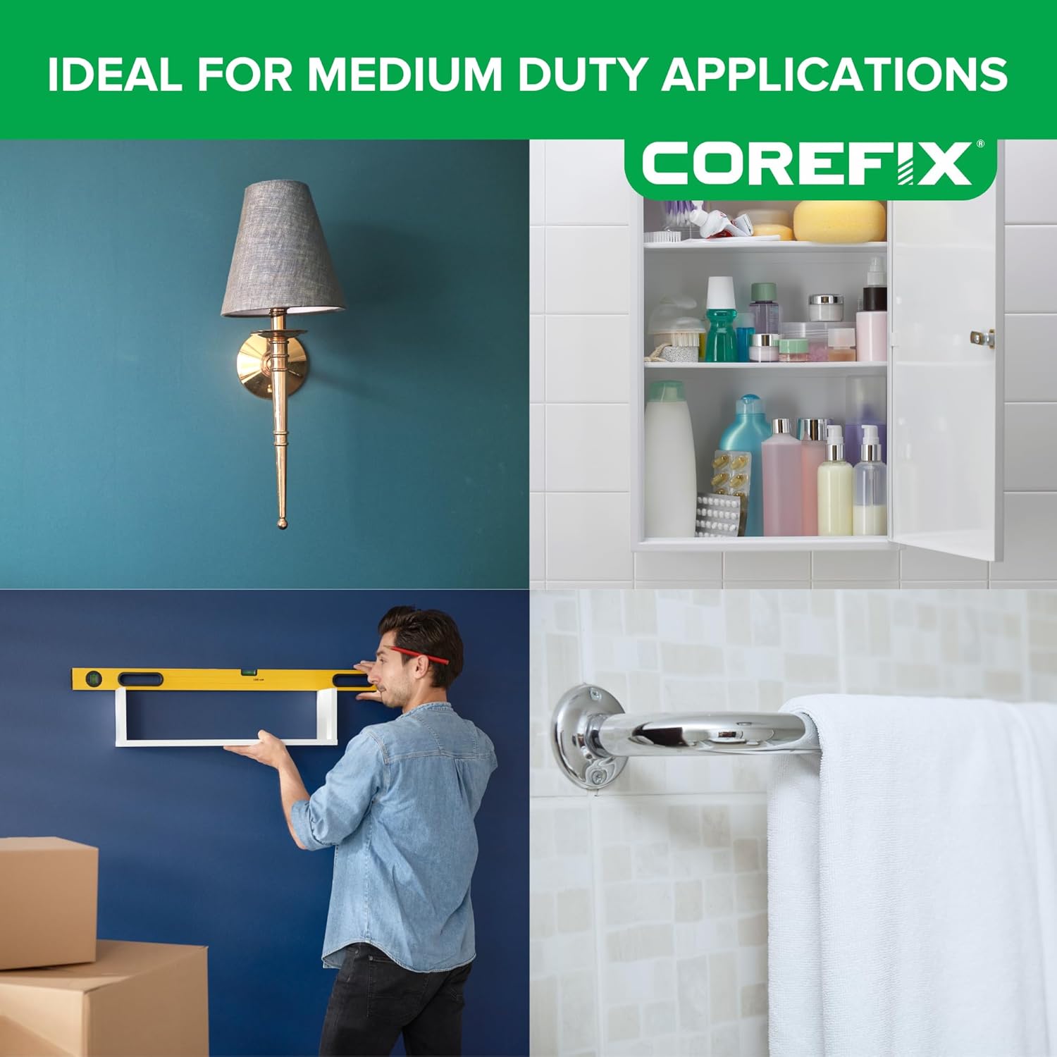 Corefix Twist Self-Drilling Drywall Anchors with Screws Kit (100 Pack) Medium Duty Metal Wall Anchors and Screws. Easy to Install with NO Drill Required Suitable for All Drywall Types.