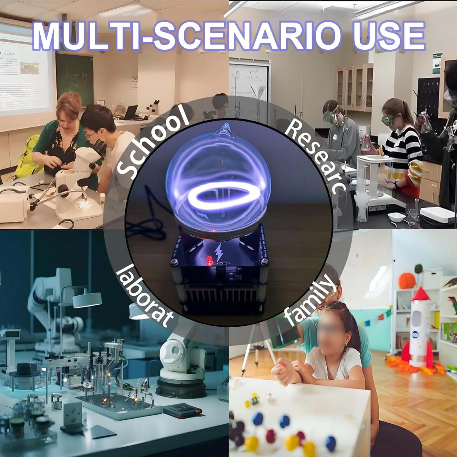 Lampada al plasma ad anello al plasma, lampada al plasma fai da te, decorazione eccitante per case del PC, segnale esterno, atmosfera per feste, regalo scientifico, perfetta per casa ed eventi