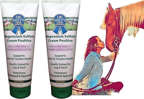 Dr. Milt's Horse Topical Epsom Salt Alivio del Dolor Ungüento Rub Crema de Cataplasca y Linimento. Crema de 2-8 oz