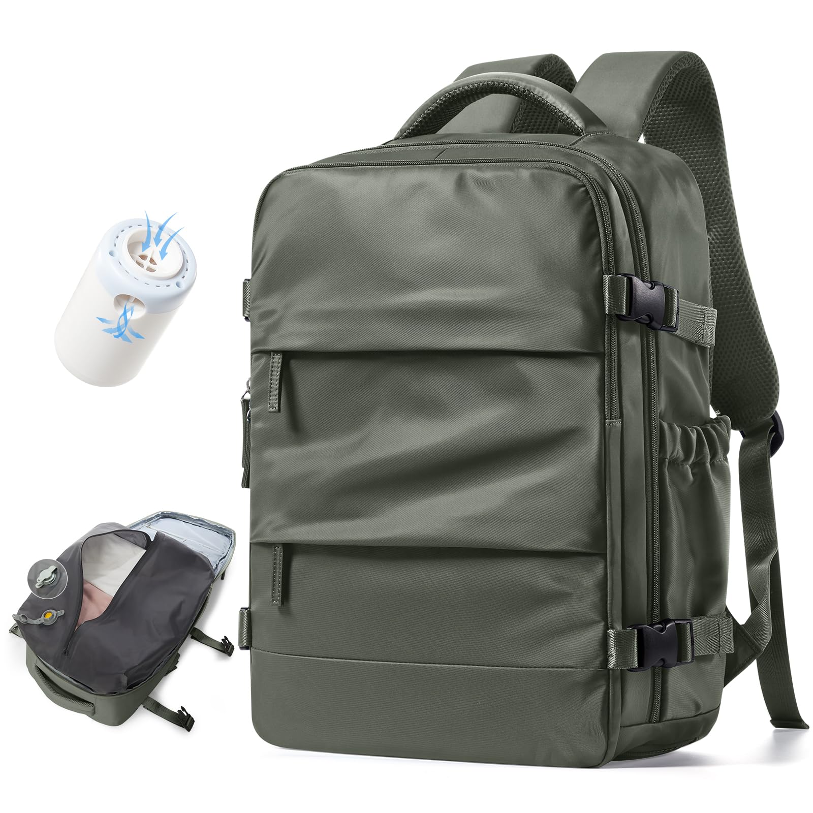 BJLFS Borse da Cabina per Ryanair 40x30x20 Zaino Wizzair Sottovuoto da viaggio 40x20x25 Bagaglio a Mano con compressione sottovuoto,Zaino Easyjet 45x36x20,Zaini Casual per laptop da 14 pollici