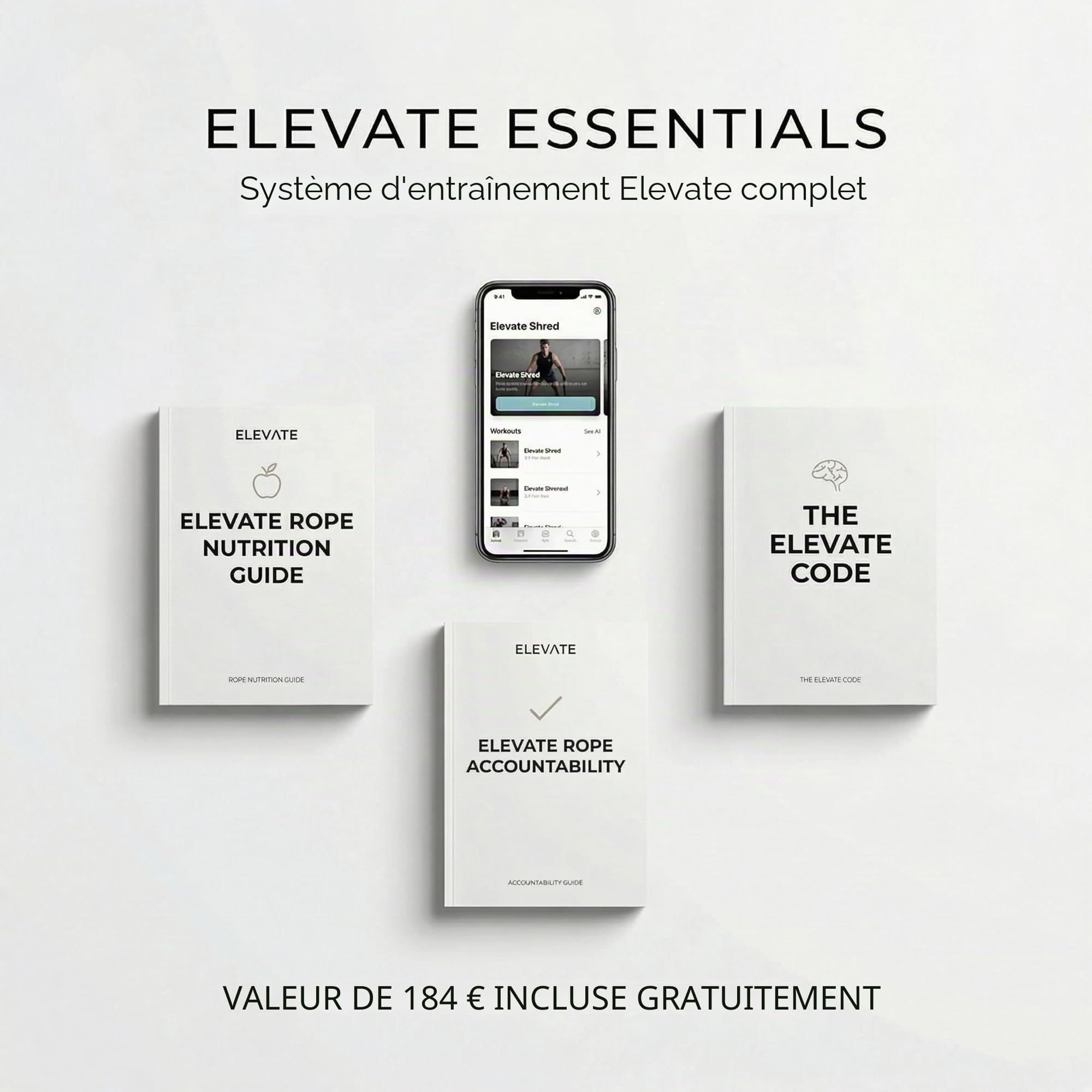 Elevate Rope Corde Lourde Réglable 3 m avec App Gratuite Incluse – Câble PVC 10 mm pour Force et Cardio