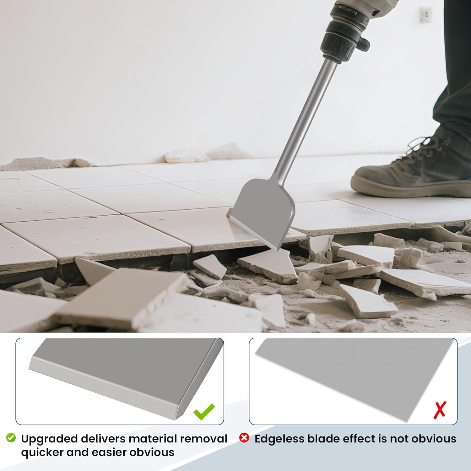 TOOVEM 3 Inch SDS Plus Chisel, Tile Removal Chisel Bits for SDS Plus Rotary Hammer Drill, Compatible with SDS Plus System Impact Drills for Tile, Laminate Floor, Flooring Adhesives