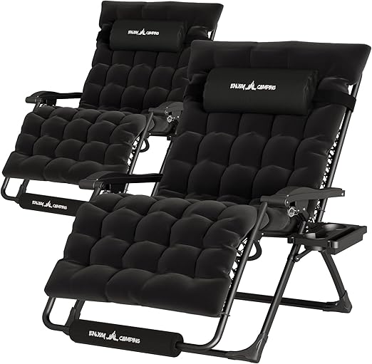 UDPATIO Oversized Zero Gravity Chair Set of 2, 33In XXL