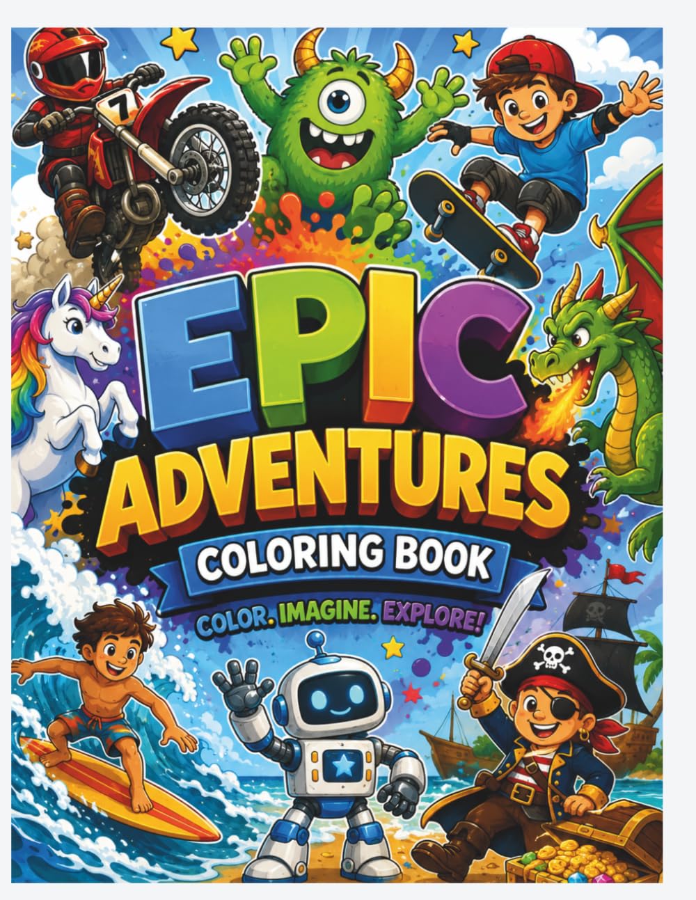 Epic Adventures Coloring Book: Color, Imagine, Explore