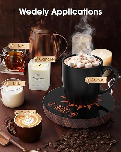 Miniatura 4 de Calentador de café para escritorio con apagado automático, calentador de taza de café para escritorio con apagado automático, 2 temperaturas