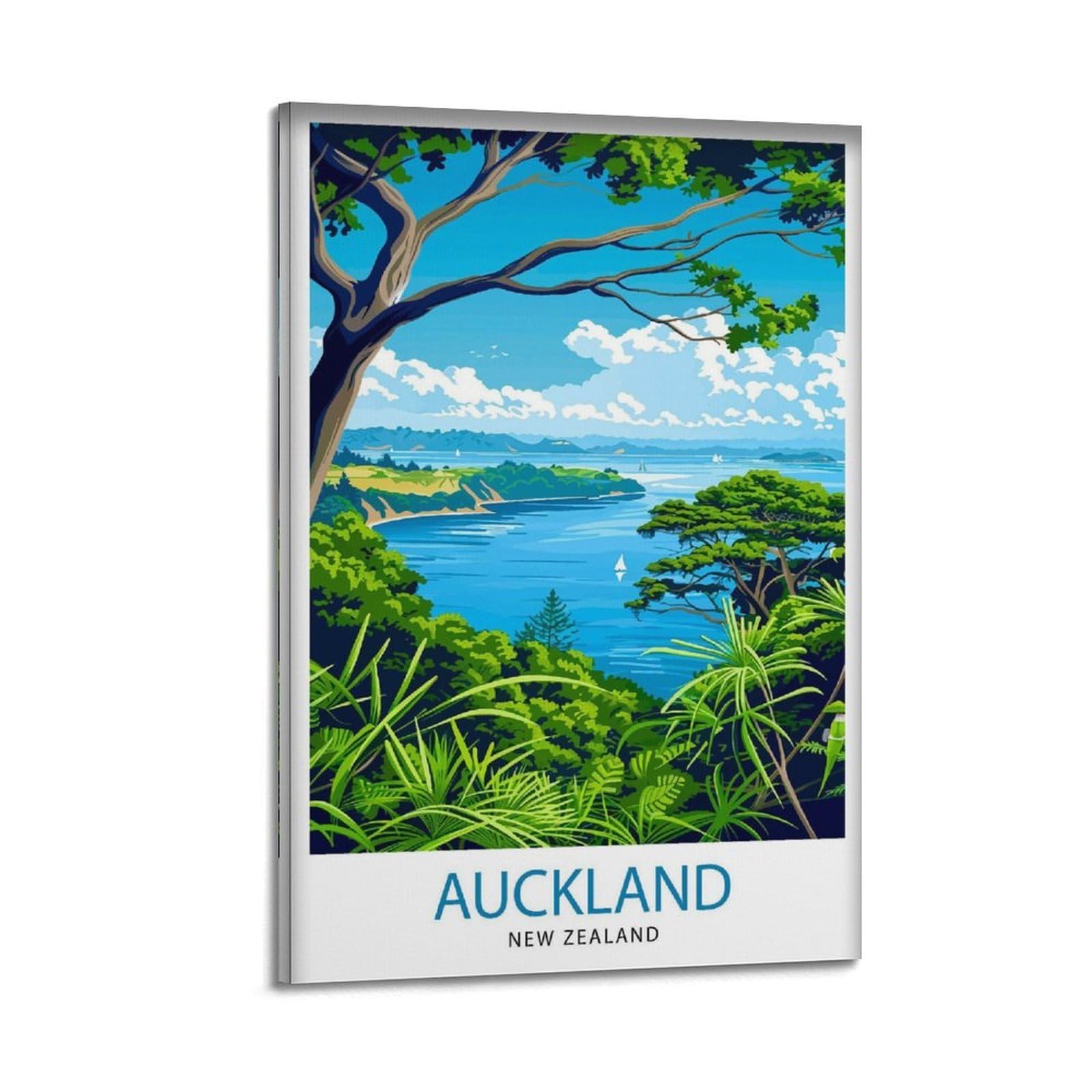 xiaoxiaoshen Auckland New Zealand Travel Canvas Poster Wall Art Prints Room Aesthetic Murals Bedroom And Living Decorations 16x24inch(40x60cm)