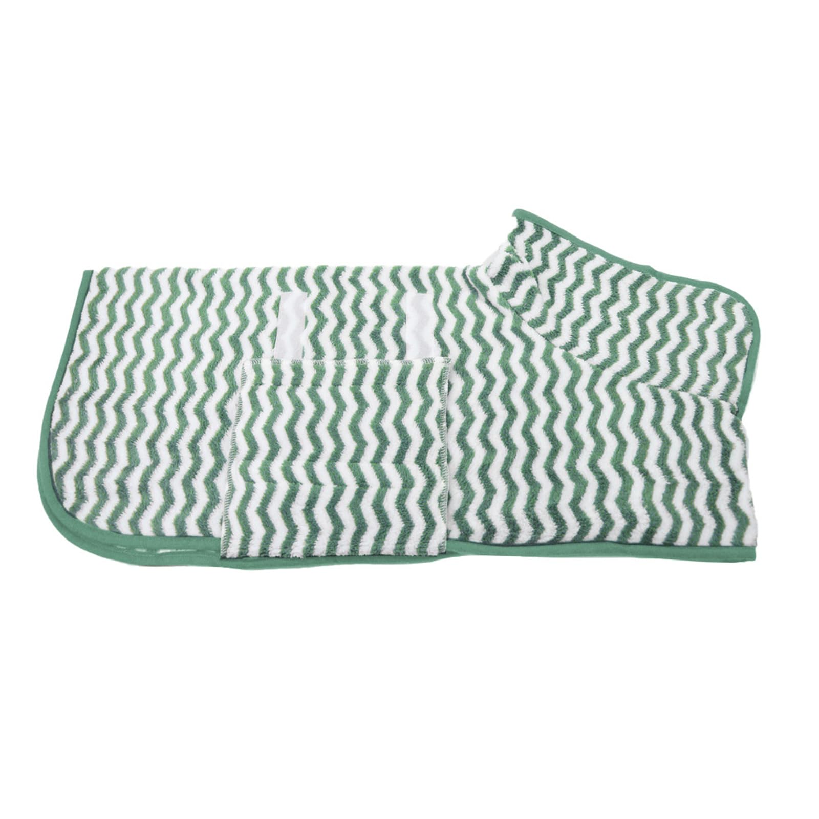 Hixingo Large Dog Drying Coats, Super Absorbent Dog Towel Robe Super Soft Dog Towel Coat Microfiber Pet Dressing Gown for Spaniels, Dachshund, Labrador, Cocker Spaniel (XS,Green Stripe)