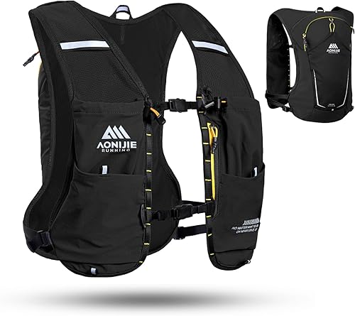 AONIJIE Running Hydration Vest for Men & Women, 8L Hydration Backpack, Multiple Pocket Designs for Water Bottles/Bladders, Lightweight Breathable