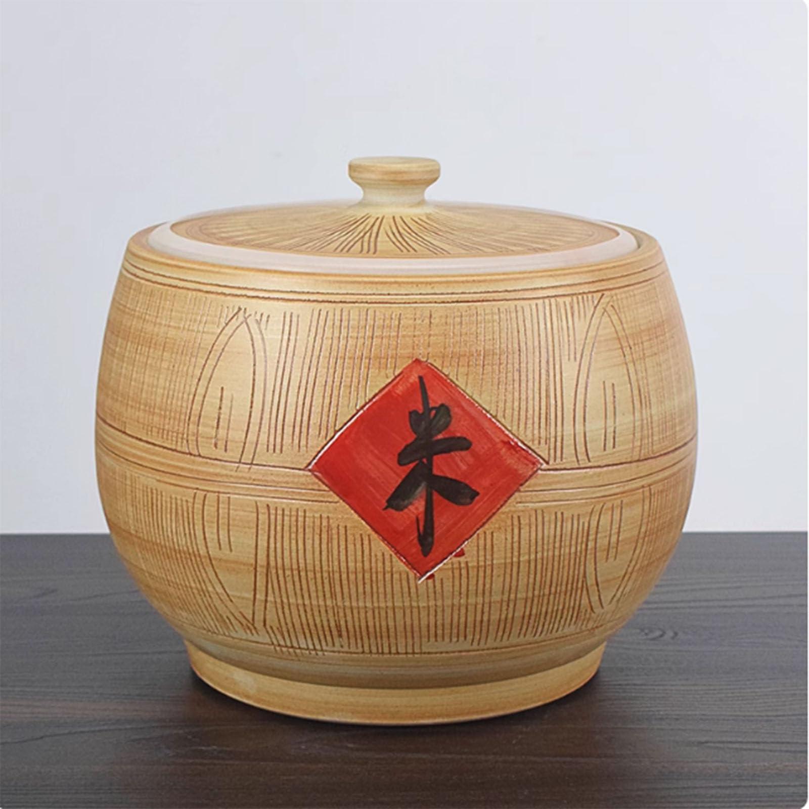 Rice Box, Rice Box, Rice Jar, Ceramic Storage Container with Lid, Sealed Rice Dispenser, Food Container Ceramic Rice Jar with Lid, Traditional Chinese Food Storage Jar For Rice, Soybeans, Corn, Flour