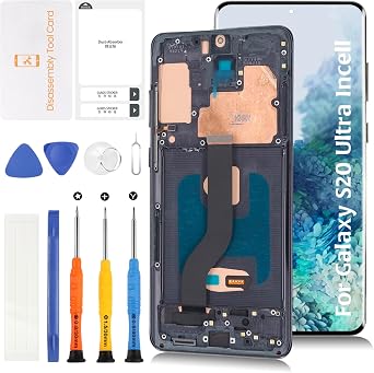 استبدال شاشة LCD InCell S20 Plus لـ Samsung Galaxy S20 Plus بإطار أسود كوني G985 G986 شاشة LCD تعمل باللمس