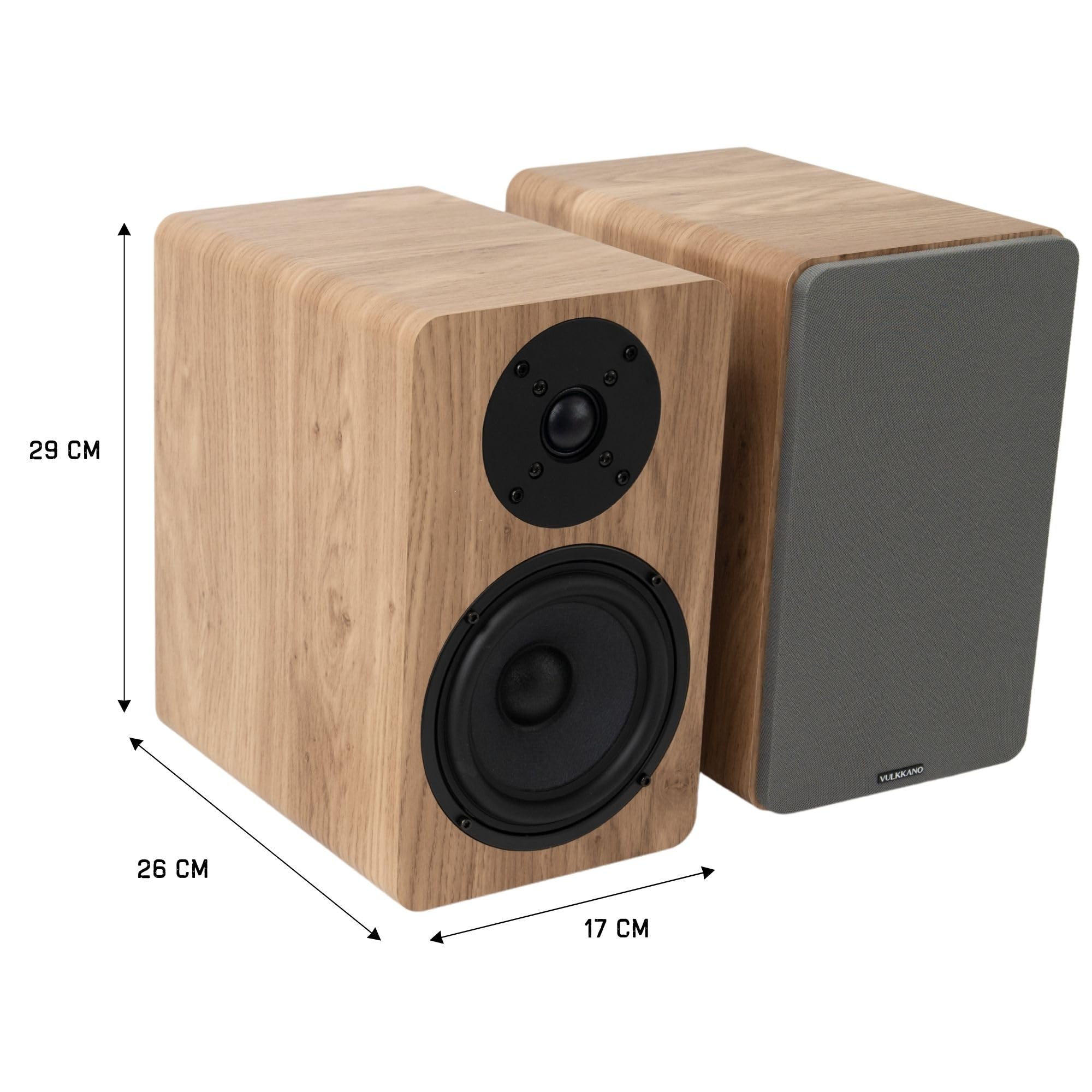 VULKKANO A5 ARC MKII Altoparlanti Autoamplificati con Woofer da 5,25", Bluetooth 5.0, HDMI ARC, Optica, RCA, USB, con uscita subwoofer, altoparlanti per TV dal design elegante, colore marrone