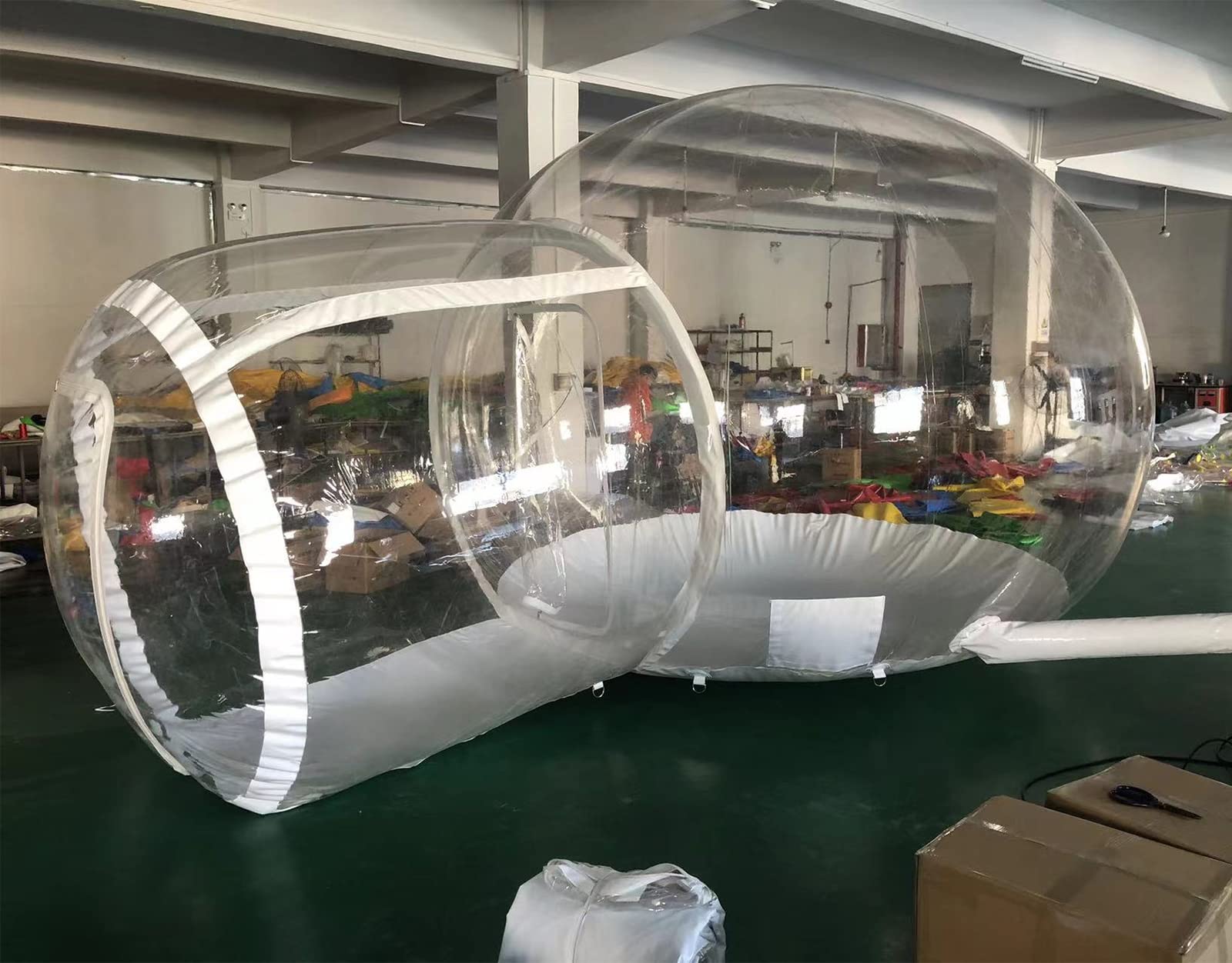 Tenda a Bolle Gonfiabile, Tenda da Campeggio di Lusso con Cupola a Bolle Trasparente, Tenda da Campeggio per Interni ed Esterni Antipioggia per 3-5 Persone